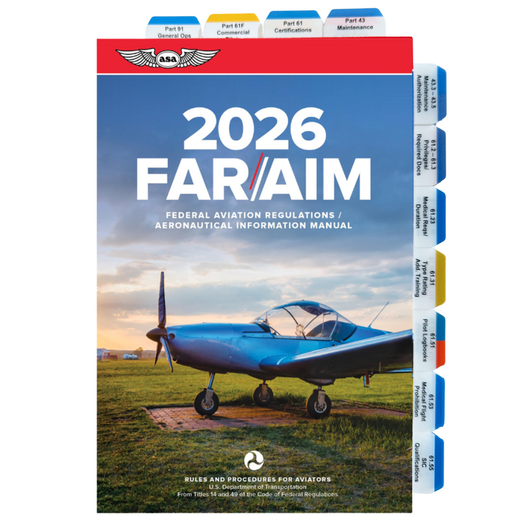 2026 ASA Pre-Tabbed FAR/AIM for Private Pilot, Instrument, Commercial, and Instructor