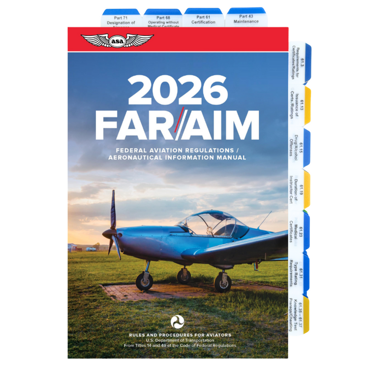 2026 ASA Pre-Tabbed FAR/AIM for Private Pilot, Instrument, Commercial, and Instructor