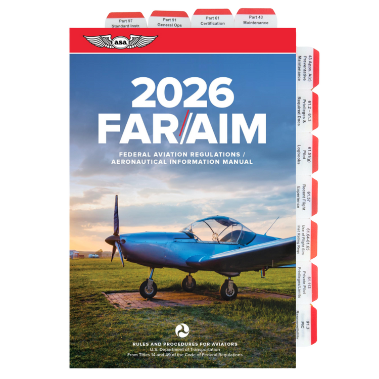 2026 ASA Pre-Tabbed FAR/AIM for Private Pilot, Instrument, Commercial, and Instructor