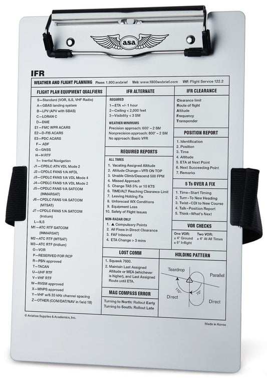 IFR Kneeboard, Aluminum - ASA