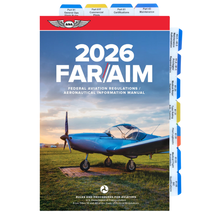 2026 ASA Pre-Tabbed FAR/AIM for Private Pilot, Instrument, Commercial, and Instructor