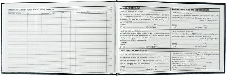 The Standard® Pilot Log (Blue), 110 pages, ASA