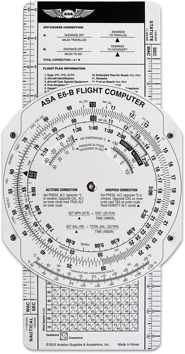 Paper, E6B Flight Computer, ASA