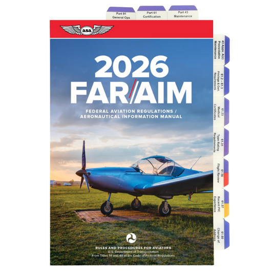 2026 ASA Pre-Tabbed FAR/AIM for Private Pilot, Instrument, Commercial, and Instructor