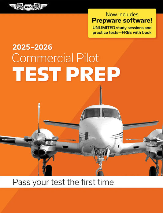 2025-2026 Commercial Pilot Test Prep (Softcover) With Prepware Software by ASA